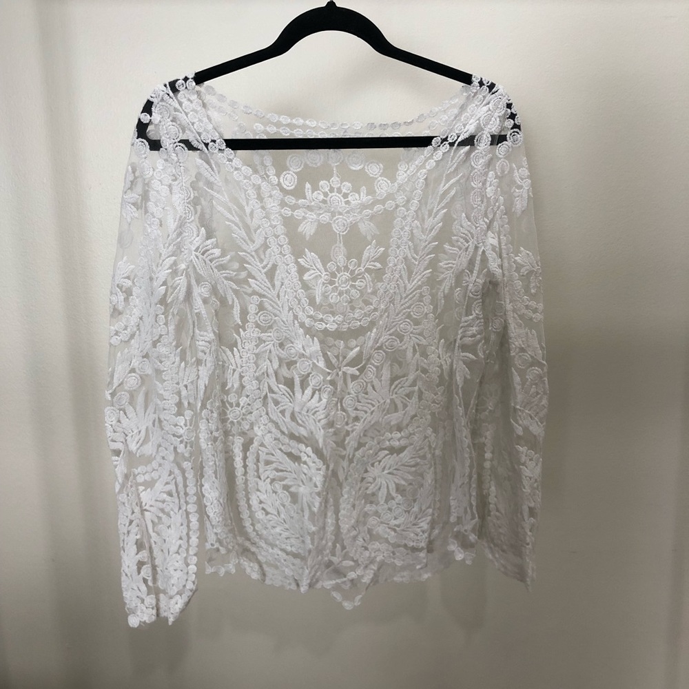 White Lace Sweater